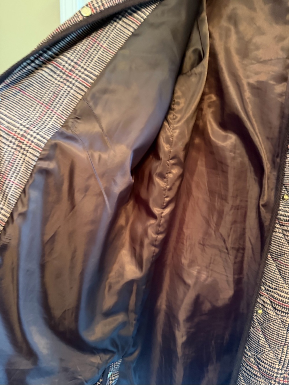 Ralph Lauren Black and Gold Crest Patch on Brown Plaid Jacket🤎 - Picture 4 of 10